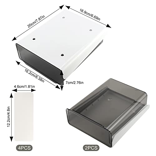 CHRI Schublade Unter Schreibtisch 2STK, Versteckter Unterbau für Zuhause und Büro (20 * 17 * 7cm, L * B * H)
