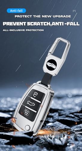 Coque de clé métallique pour Audi A1 A3 A4 Q2 boîtier de télécommande 3 boutons blanc