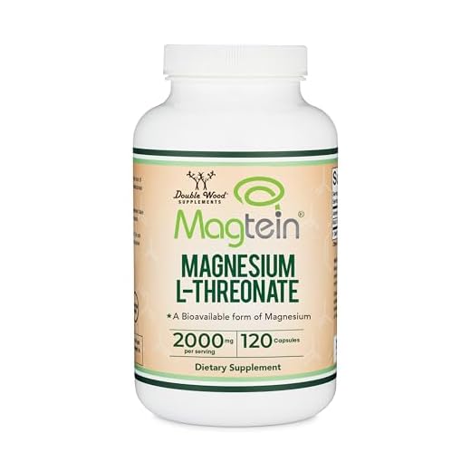 Magnesium L-Threonate Capsules (Original Magtein Formula - Patented and Clinically Studied) – High Absorption – Bioavailable Form for Cognitive Function and Nighttime Support – 2,000 mg – 100 Capsules