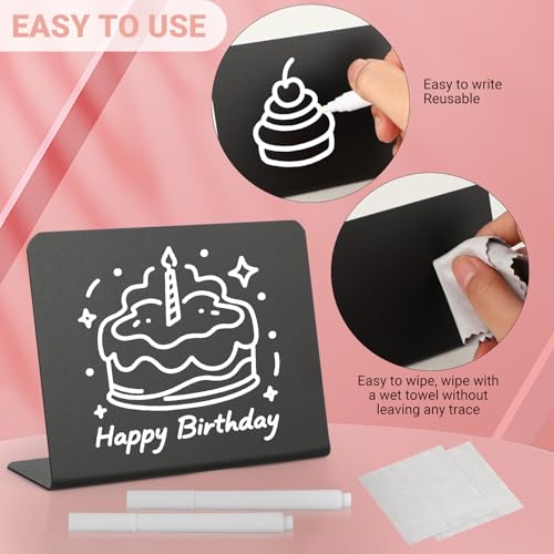 30 Stück Kreidetafel Aufsteller, Price Tag, Kleine Tafeln zum Beschriften 100x75mm, L-Form Preisschilder Aufsteller für Buffet Schilder, Hochzeit, Party, Tischkarten – Kreidetafel Klein Schwarz.
