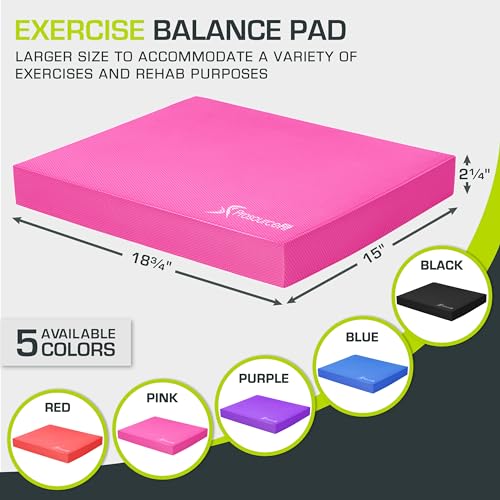 Image of ProsourceFit Exercise Balance Pad, Non-Slip Cushioned Foam Mat & Knee Pad for Fitness and Stability Training, Yoga, Physical Therapy