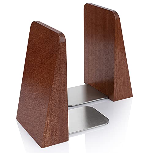 DRELIFAM Wood Handmade Heavy Duty Bookends for Shelves Decorative Book Ends to Hold Books for Office