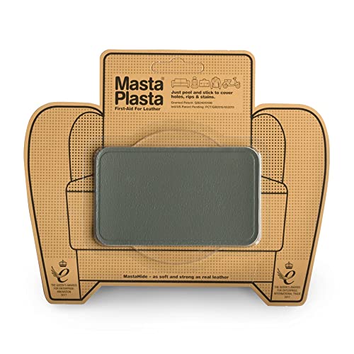 Mastaplasta Instant Self-Adhesive Premium Leather Repair Patch. Color: Gray Leather 4In X 2.4In /10Cm X 6Cm. Upholstery Quality Adhesive Patch For Sofas, Car Interiors, Bags & More #TOP25