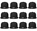 Gelante Plain Blank Flat Brim Adjustable Snapback Baseball Caps Wholesale LOT 12 Pack - 1500-Black
