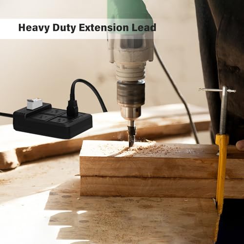 Extensión MATCHEASY con 4 tomas y protector GFCI color negro miniatura 5