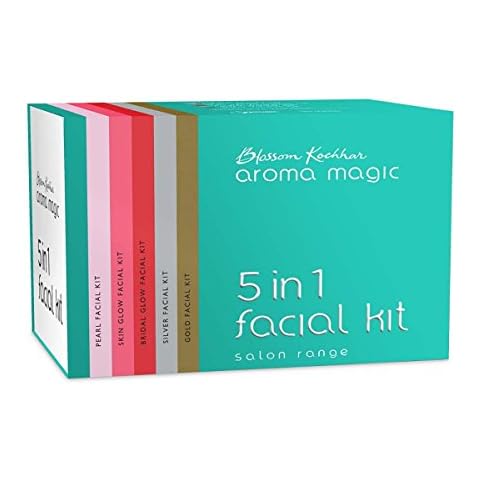 Aroma Magic 5 in 1 Facial Kit - Multi Use | 7 Steps Skincare Set | Includes Gold, Silver, Bridal, Skin Glow & Pearl Facial Kit | Enhances Radiant Glow Cover