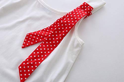 Littlespring Summer Outfits For Toddler Girls Cute Tank Top And Polka Dots Shorts Set Red 2T #TOP2