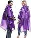 HOOMBOOM Reusable Rain Ponchos with Drawstring Hood for Adults, Waterproof Thicken Rain Coat, 2 Packs