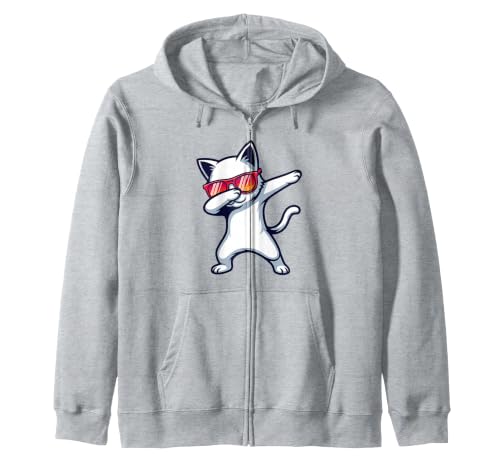 Sassy Dabbing Cat avec Lunettes de Soleil Sweat à Capuche