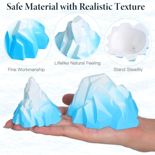 Image of Ipetboom Aquarium Ice Mountains Fish Tank Ornament Plastic Floeberg Landscape Decor for Turtle and Fish Tanks Shelter and Aquarium Decorations 3.85 X 3.26 X 2.36 in 2 pcs