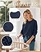 Oakgarden Women's Zipper Nursing Sweatshirts, Oversized Casual Waffle Knit Breastfeeding Pullover Tops Pregnancy Mama Clothes(Navy,Medium)