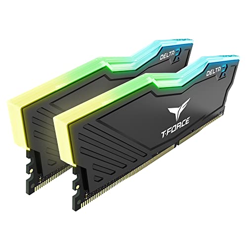 Image of TEAMGROUP T-Force Delta RGB DDR4 32GB (2x16GB) 3600MHz (PC4 28800) CL14 Desktop Gaming Memory Module Ram TF3D432G3600HC14CDC01 - Black