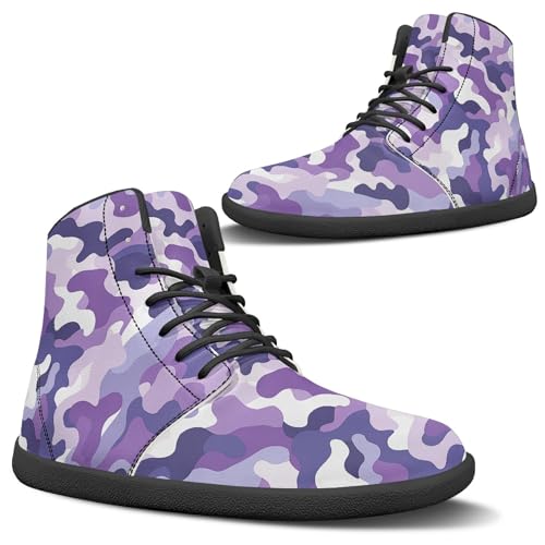 Image of Fashion Print Womens Mens High Top Barefoot Sneakers Flat Shoes