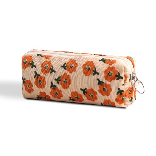Image of Pencil Case Pen Case Office College School Storage Bag Pouch Holder Box Organizer Makeup Pouch Cosmetic Bag Aesthetic floral flower Cute Pencil Case for Girls Boys Kids (Plum blossom)