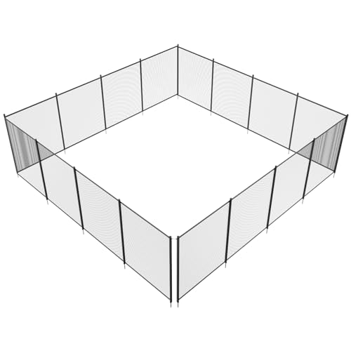 Miniatura 9 de Vevor Valla Para Piscina, Barrera Para Piscina Enterrada 1,21x14,63 M Valla De Seguridad Plegable Desmontable Varilla De Aluminio Tejido De Malla De Pvc Teslin 340 G M Para Protección Niños Mascotas
