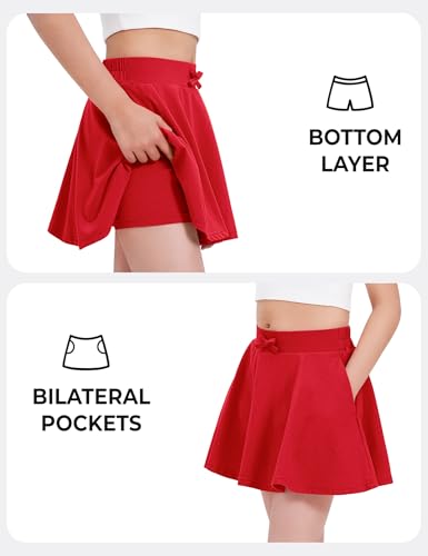 Image of BOOPH 2 Pack Girls Skirts Toddler Athletic Uniform Skorts with Pockets