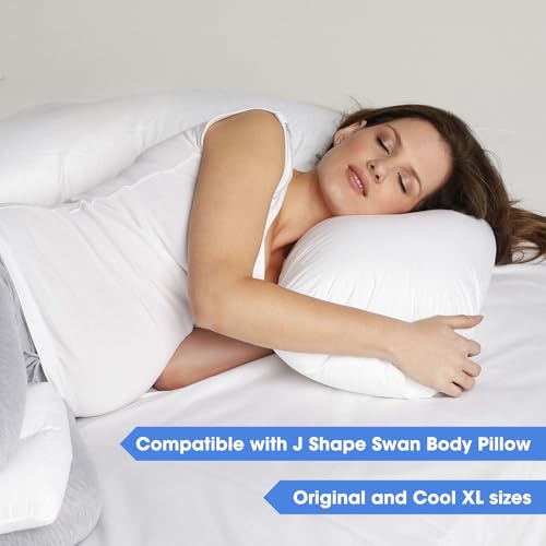Salcod Pillowcase Compatible for Contour Swan Body Pillow, White by Salcod - Used condition - Image 3