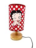EDECOR Table Lamp Betty Polka Dot Bedside Night Light Wood Base Room Decoration or Great Gift Ideas, TL-001