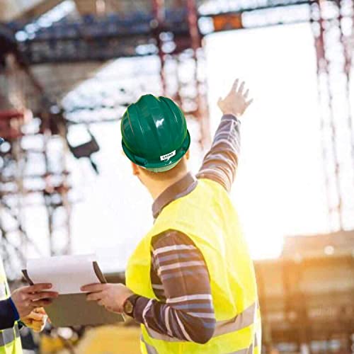 Image of LADWA Green Heavy Duty Superior Safety Helmet, ISI Marked Industrial Protective Hard Hat for Construction, Factory and Outdoor Work Safety (Pack of 1)