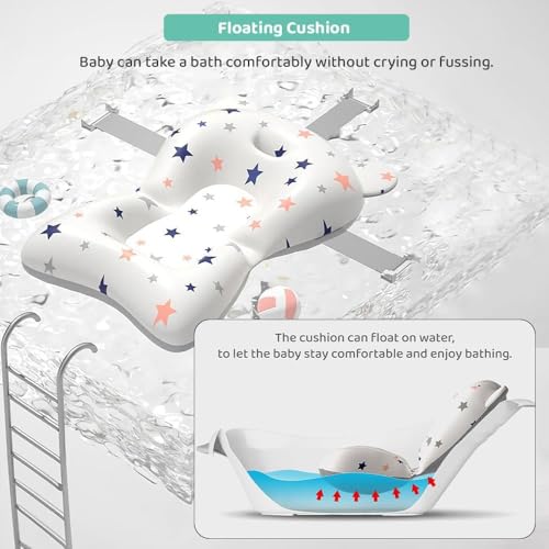 Image of StarAndDaisy Baby Bath tub for Infant & Toddler 0 to 5 Years, 2-in-1 Bathub for Kids, Foldable tub with Cushion & Bathing Chair for Boys & Girls, Fast Drainage & Space Saving Design -Green