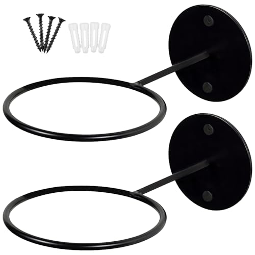 Support mural ballon PONDON lot de 2 supports noirs en métal pour basket et volley