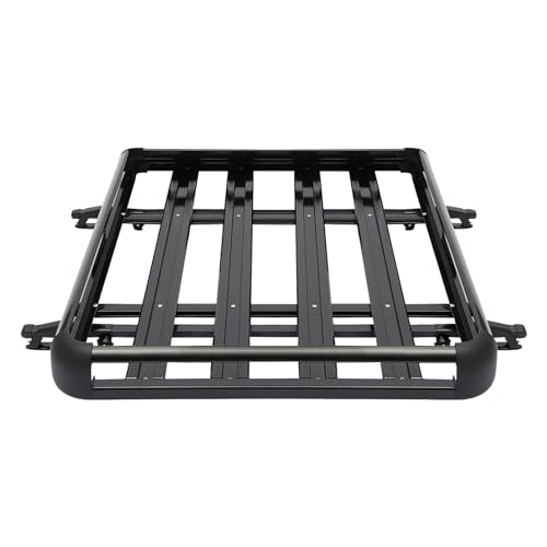 Universal Car Roof Rack Basket Tray Aluminium 68kg, Black