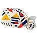 Colorful Geometric 2 Pcs Unisex Working Cap with Button Sweatband Adjustable Tie Back Bouffant Hats