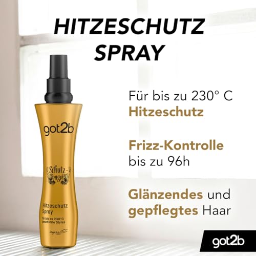 got2b Spray protector contra el calor, ángel de la guarda hasta 230 °C (200 ml), loción de peinado que protege el cabello de daños por calor, para estilos calientes con acabado brillante, no se - imagen 3