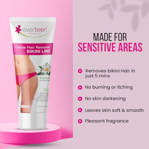 Everteen Hair Remover Creme 50g for Bikini Line & Underarms 1 Pack