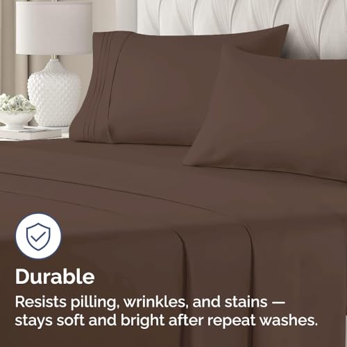 King Pillow Cases Set of 2 - Ultra Soft Hotel Quality Pillowcase Covers - Comfy, Cozy & Wrinkle Free - Shrinkage, Stain and Fade Resistant - Machine Washable Pillow Protectors - 2 Piece Set - Brown by CGK Unlimited - Image 4