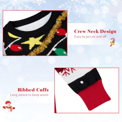 Image of Lovekider 7-14Y Girls Ugly Christmas Sweater Tinsel Garland Knit Pullovers