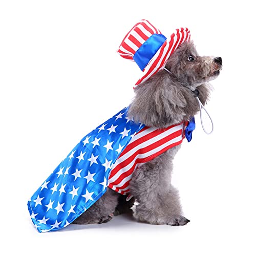 4Th Of July Dog Dress, Uncle Sam Costume For Pets, Usa Flag Cats Costumes For Independence Day, National Day Boy Small #TOP2
