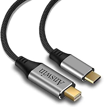 USB C to Mini DisplayPort, 6Ft 4K@60Hz Thunderbolt 3 to Mini Displayport Cable Compatible for iPhone 15/16/17 Series, M2-M4 MacBook Pro, Surface Book 2, Galaxy S20-S25, Steam Deck and Rog Ally
