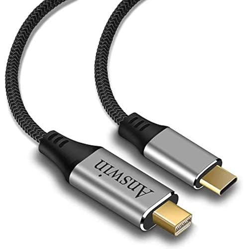 USB C to Mini DisplayPort, 6Ft 4K@60Hz Thunderbolt 3 to Mini Displayport Cable Compatible for iPhone 15/16/17 Series, M1-M4 MacBook Pro, Surface Book 2, Galaxy S20-S25, Steam Deck and Rog Ally