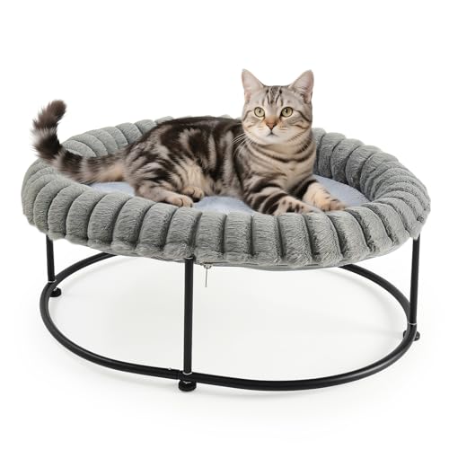 GUUSII HOME ねこベッド 猫ベッド 自立式 猫 犬 ネコ 猫寝床 クッション 猫 べっど ネコ ホーム cat ソファ ペットマッド 犬用ペットベッド 組立簡単 洗える 通気性 ふわふわ 四季兼用 取り外し可能 両面使用(グレー)
