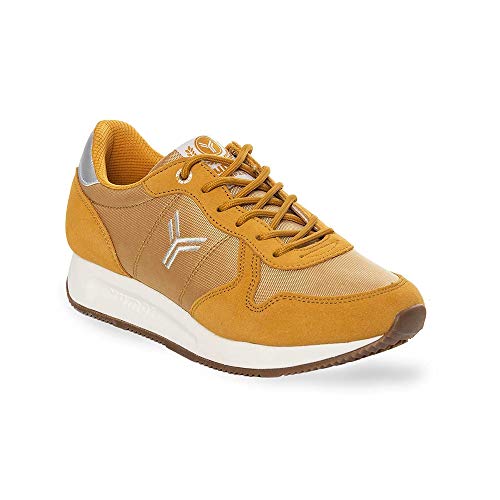 Zapatilla Sneaker Yumas Venus Naranja Fabricado en Serraje y Nylon Plantilla Látex Confort para Mujer