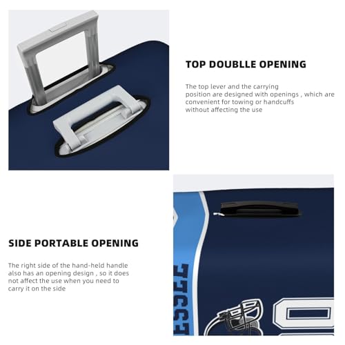 Image of Custom Tennessee Luggage Cover Personalized Football Style Suitcase Cover with Name Number Customized Washable Elastic Sports Travel Suitcase Protector for Business Vacation Gifts
