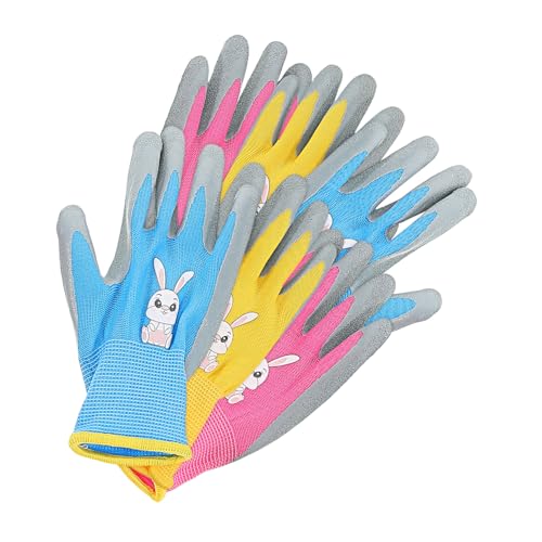 balacoo Boys and Girls Gloves 3 Pairs Toddler Safety Glove Comfortable Fit Outdoor Gloves for Boys and Girls Work Glove for Boys and Girls