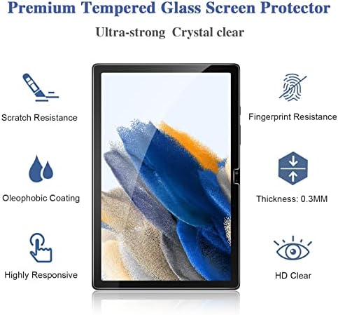 Gerutek [2-Pack] Screen Protector for Samsung Galaxy Tab A8 10.5 inch 2021, SM-X200/X205 Tempered Glass Screen Protector, [Ultra Clear] [Anti Scratch] [Easy Install] [9H] for Samsung Tab A8 10.5