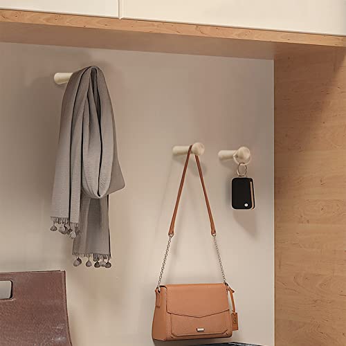 Svaitend Screw-On Solid Wood Hook Coat Hook Towel Hook Shaker Pegs for Bathroom Livingroom Garden 10 Pieces (No Paint) - Thumbnail 4