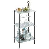 3 ABLAGEN: Auf insgesamt 3 Regalböden bietet das Glasregal Ablagefläche für verschiedene Badartikel. Kosmetik, Handtücher und diverse Pflegeprodukte können darauf ordentlich abgestellt werden.