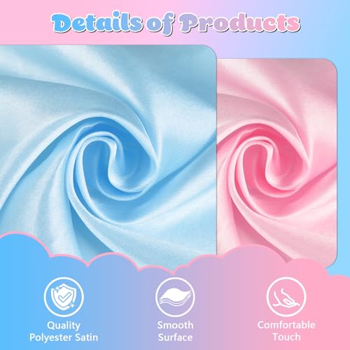 Jspupifip 12 Pcs Pink Blue Table Runner, 72 Inch Satin Table Runner for Baby Shower, Gender Reveal, New Year, Valentines Day, Wedding Banquet, Birthday Party by Jspupifip - Image 4