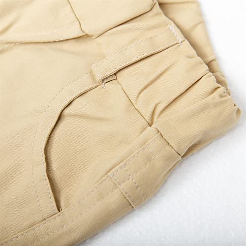Mud Kingdom Twill Cargo Shorts For Boys Summer Holiday Khaki Size 7-8 #TOP3