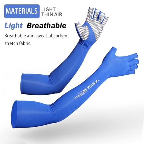 HAMIO Mangas de braço para homens e mulheres manga de braço com luva ciclismo gelo braço manga sem d