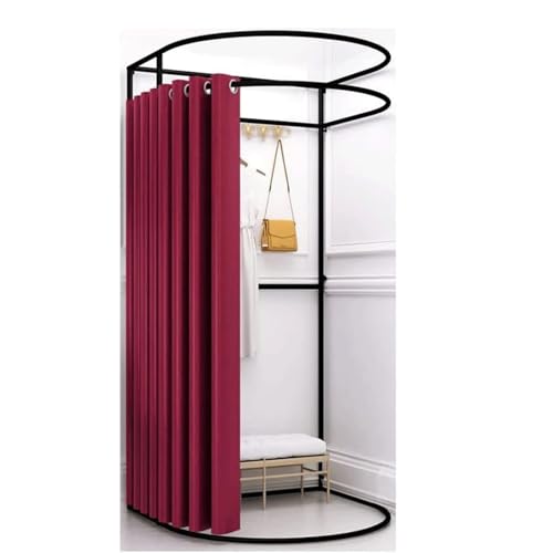 SIAMZYWV Changing Room Detached Fitting Room with Shading Curtain Dressing Room for Shopping Center Clothing Store Portable Metal Changing Room Privacy Space