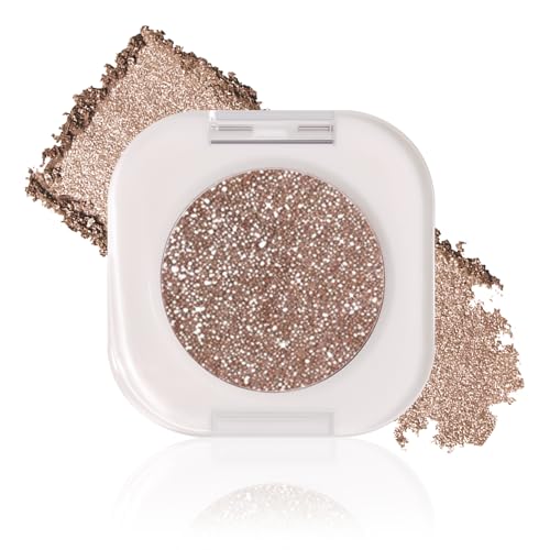 DAGEDA Single Shimmer Eyeshadow,Smooth,High-Pigment Eye Shadow, Sparkly Glitter Eyeshadow Makeup,Long wear Shimmer Finish Sparkly Eye Makeup(Champagne)