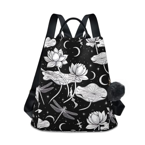 Sac à dos anti-vol voyage blanc lotus étanche avec port USB intégré