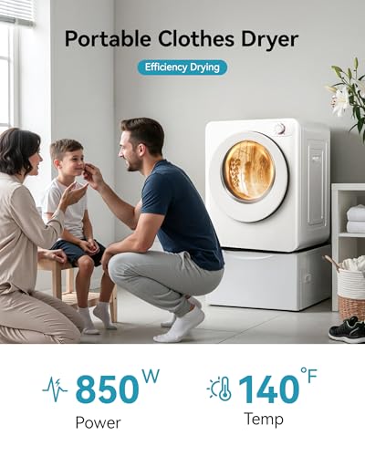 Image of Euhomy 1.5 Cu.Ft Portable Clothes Dryer 850W Compact Laundry Drying Machine