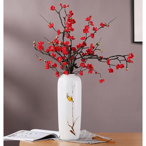 Vase en céramique blanche retro avec oiseau en porcelaine pour decoration de table - 5