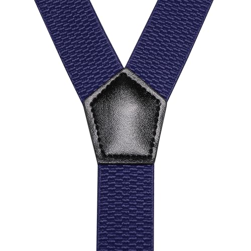 Image of RBOCOTT Mens Solid Color Suspender with 3 Cilps Adjustable Braces